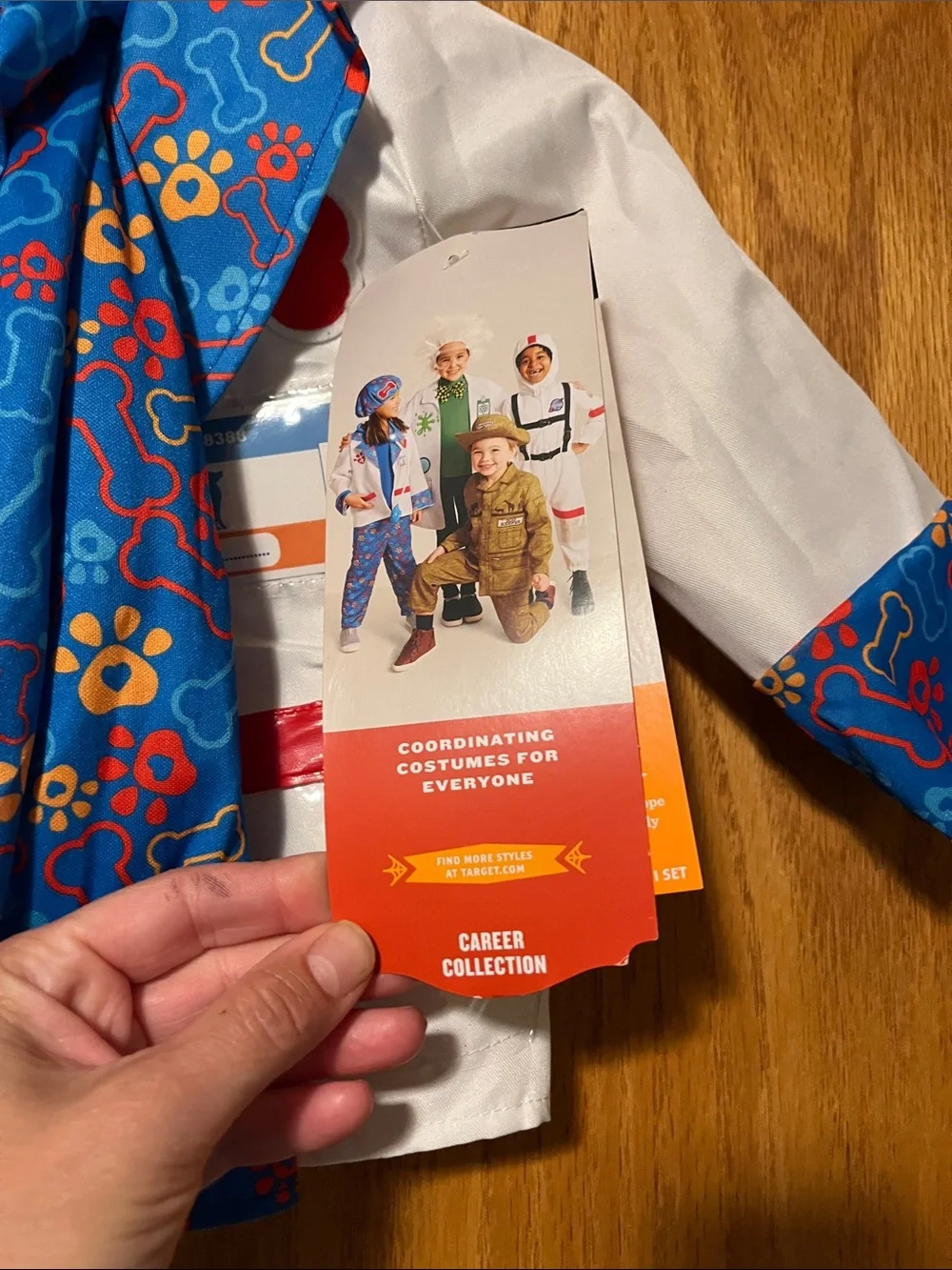 Target Kids White and Blue Paw-Print Doctor Costume with Red Accents